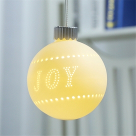 CERAMIC ORNAMENT JOY WITH LED LIGHT